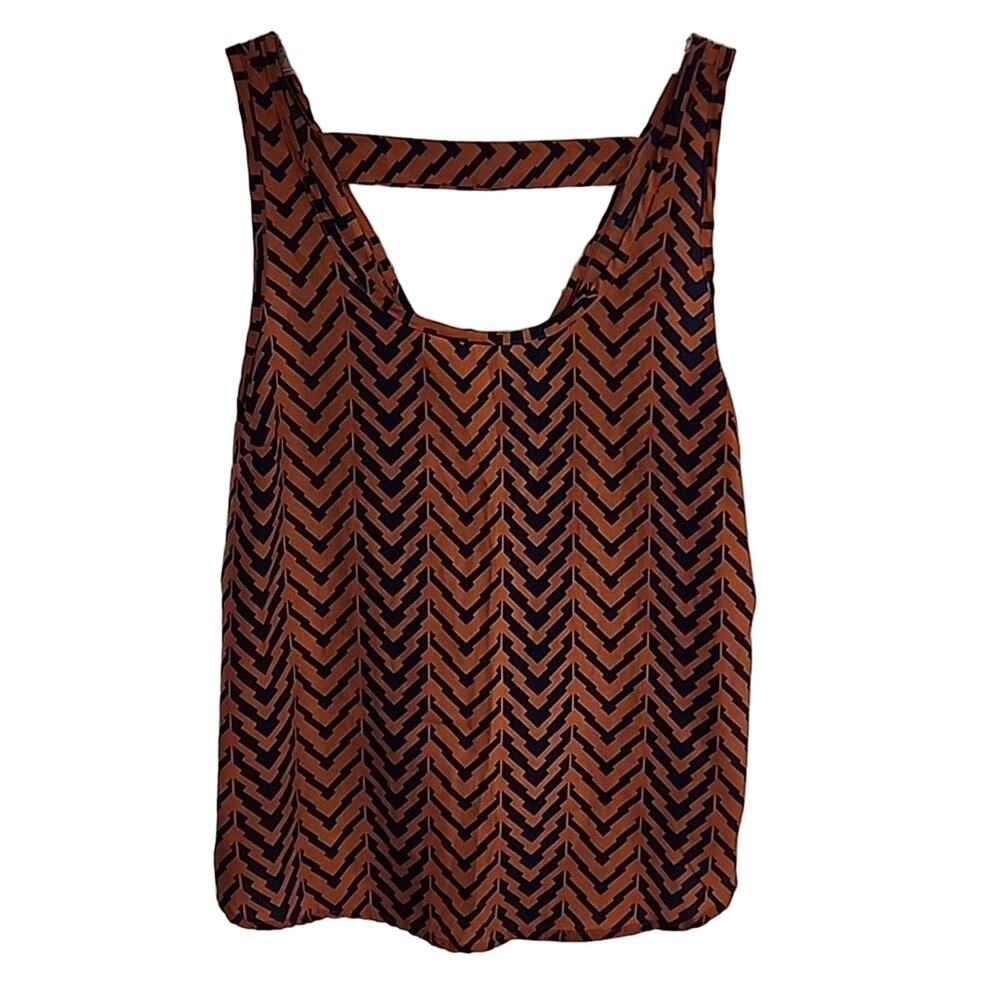 Body Central Copper/Dark Blue Top with Semi Open Back, Medium